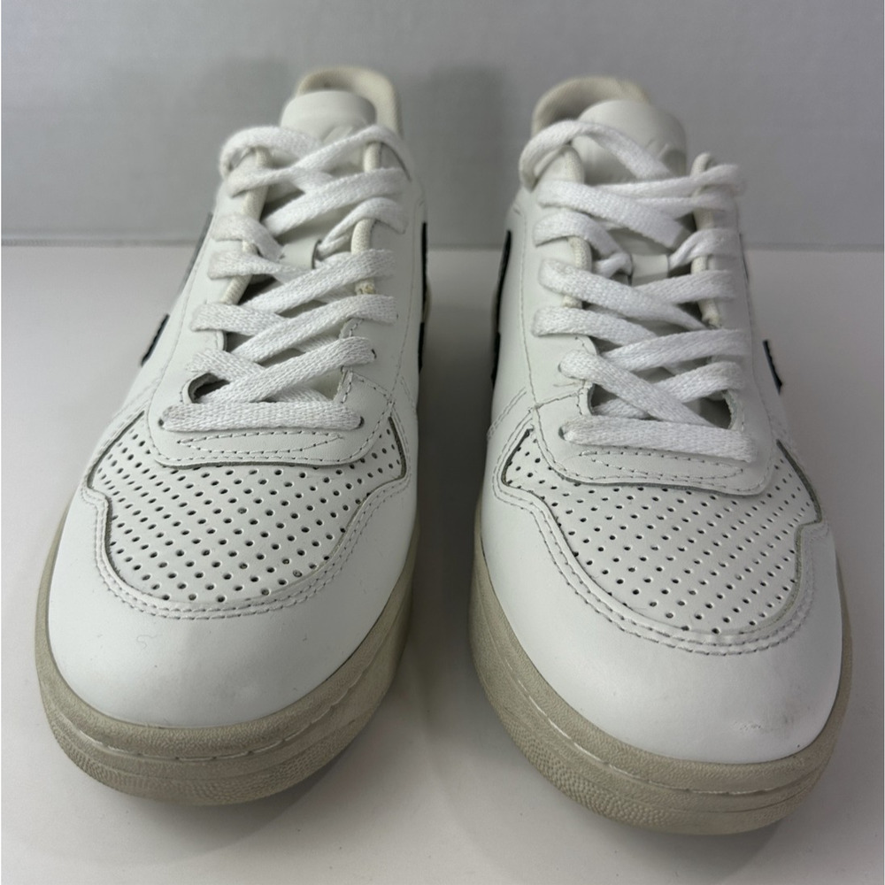 Veja Women’s Sneakers White Leather Black V Logo Lace Up Shoes Size EU 40 US 9 - Picture 7 of 12